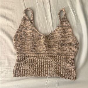 Pins & Needles Knit Top - Gray and Tan
